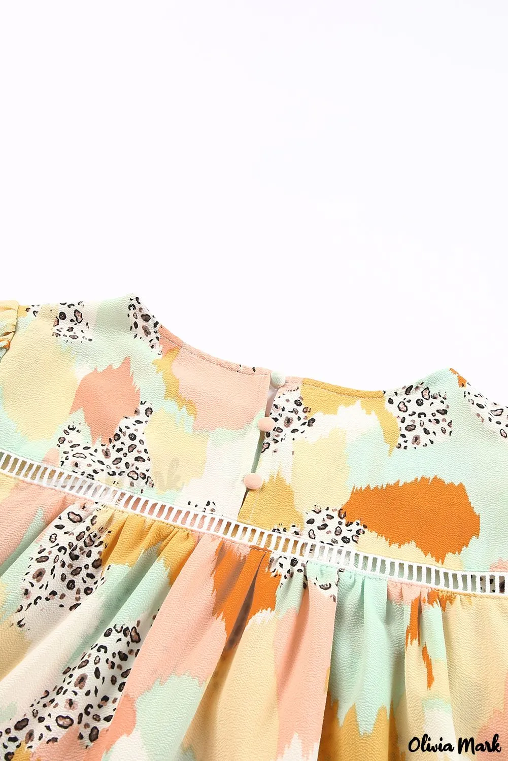 Xieyinshe - Multicolor Abstract Print Long Sleeve Blouse