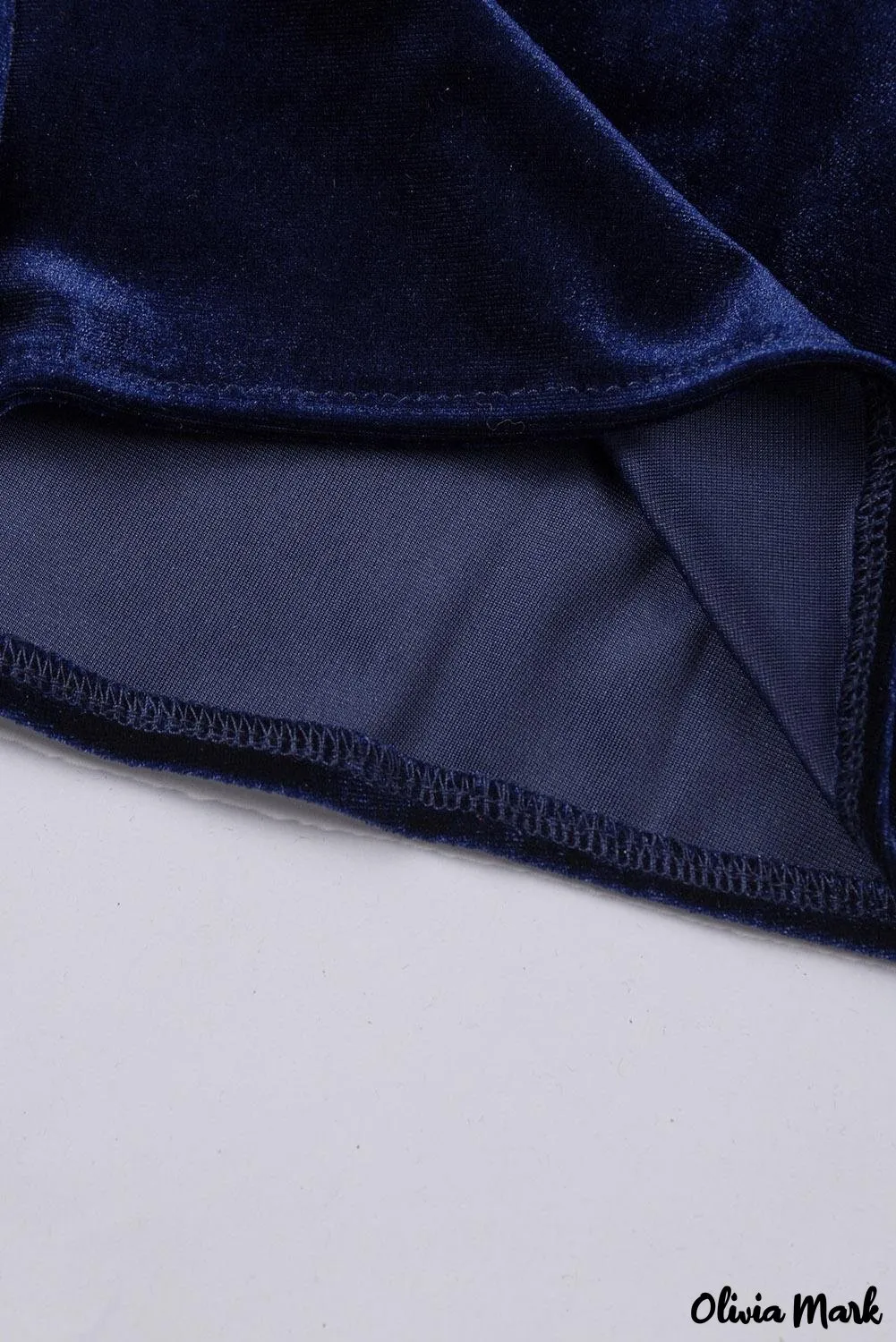 Xieyinshe - Navy Velvet Button Pocket Long Sleeve Shirt