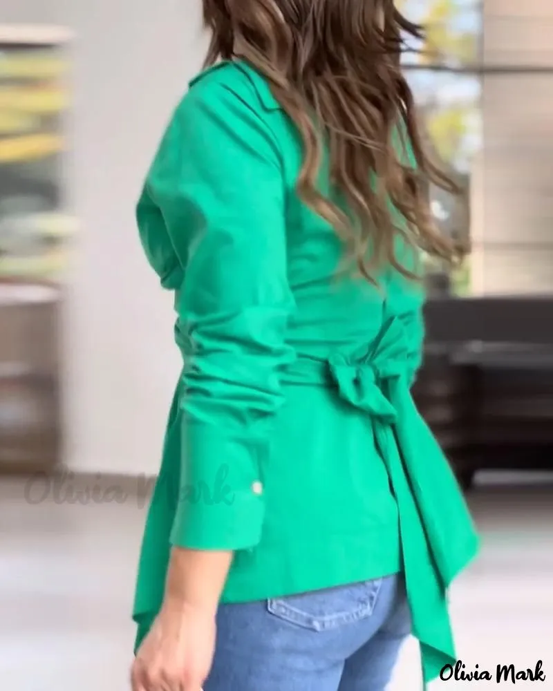 Xieyinshe - Premium Long Sleeve Twist-Front Ruched Top