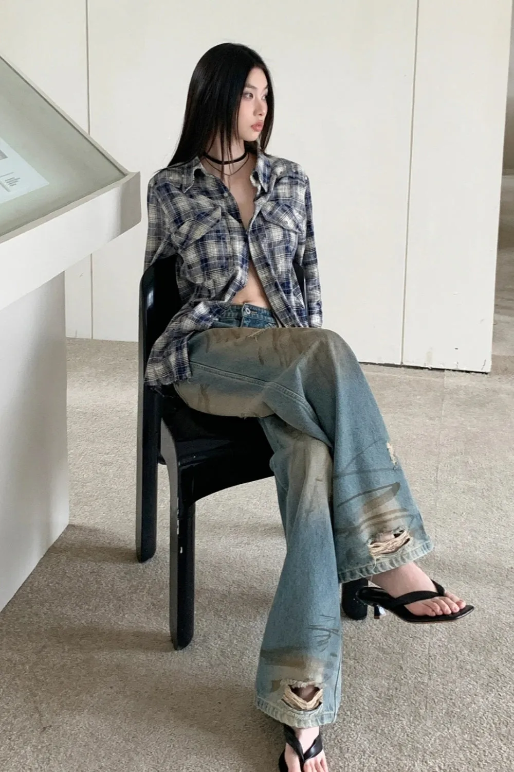 Y2K Casual Plaid Shirt