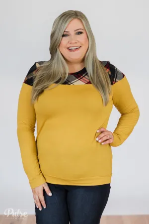 Yellow & Plaid Long Sleeve Top