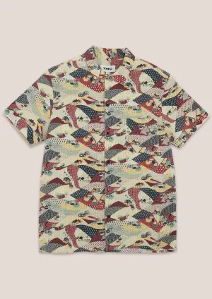 YMC - MALICK COTTON SEERSUCKER COMMUNE PRINT SHIRT MULTI