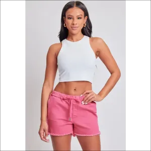 YMI Drawstring Raw Hem Shorts - Trendy & Chic