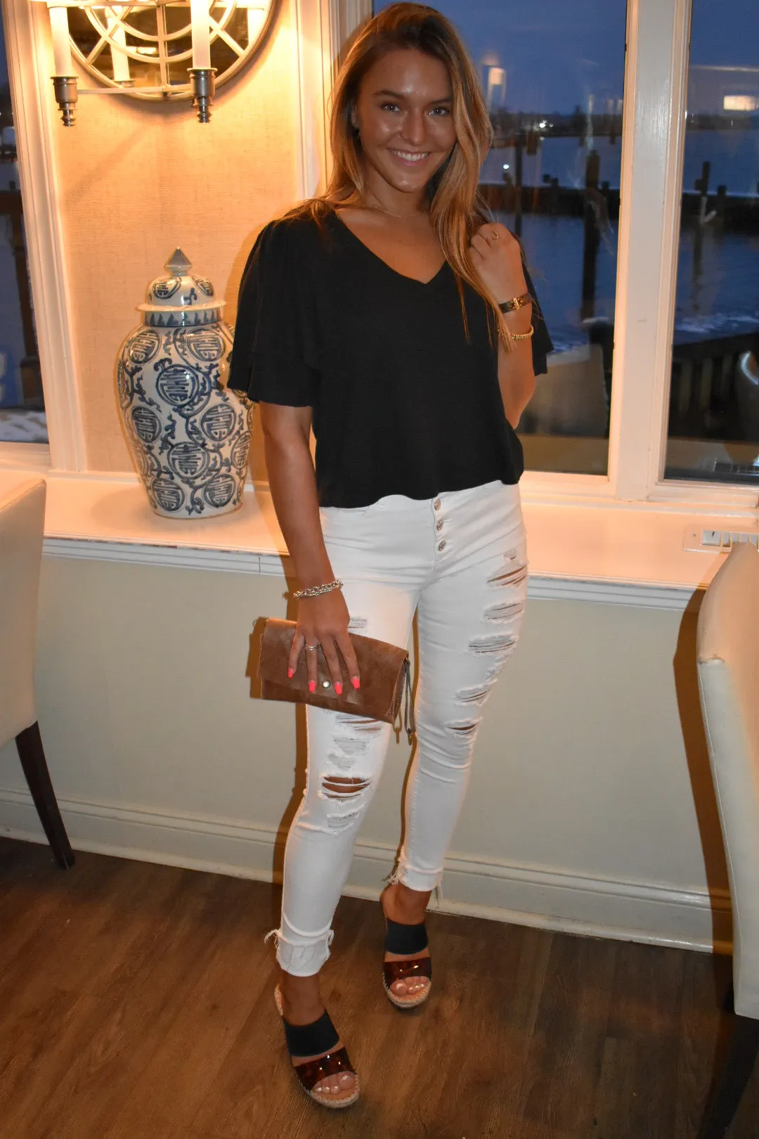 Z SUPPLY BLAKE SLUB RUFFLE TOP