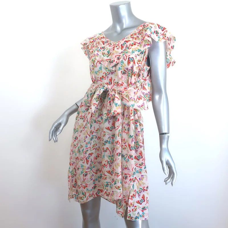 Zadig & Voltaire Reens Butterfly Dress Ecru Ruffled Silk Size Small