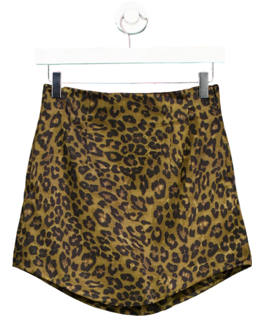 ZARA Brown Leopard Print Skirt UK 6