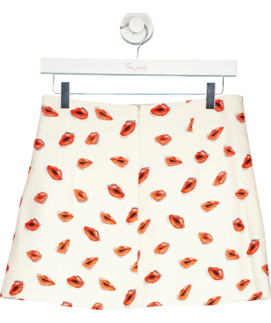 ZARA Cream Lips Print Skirt UK S