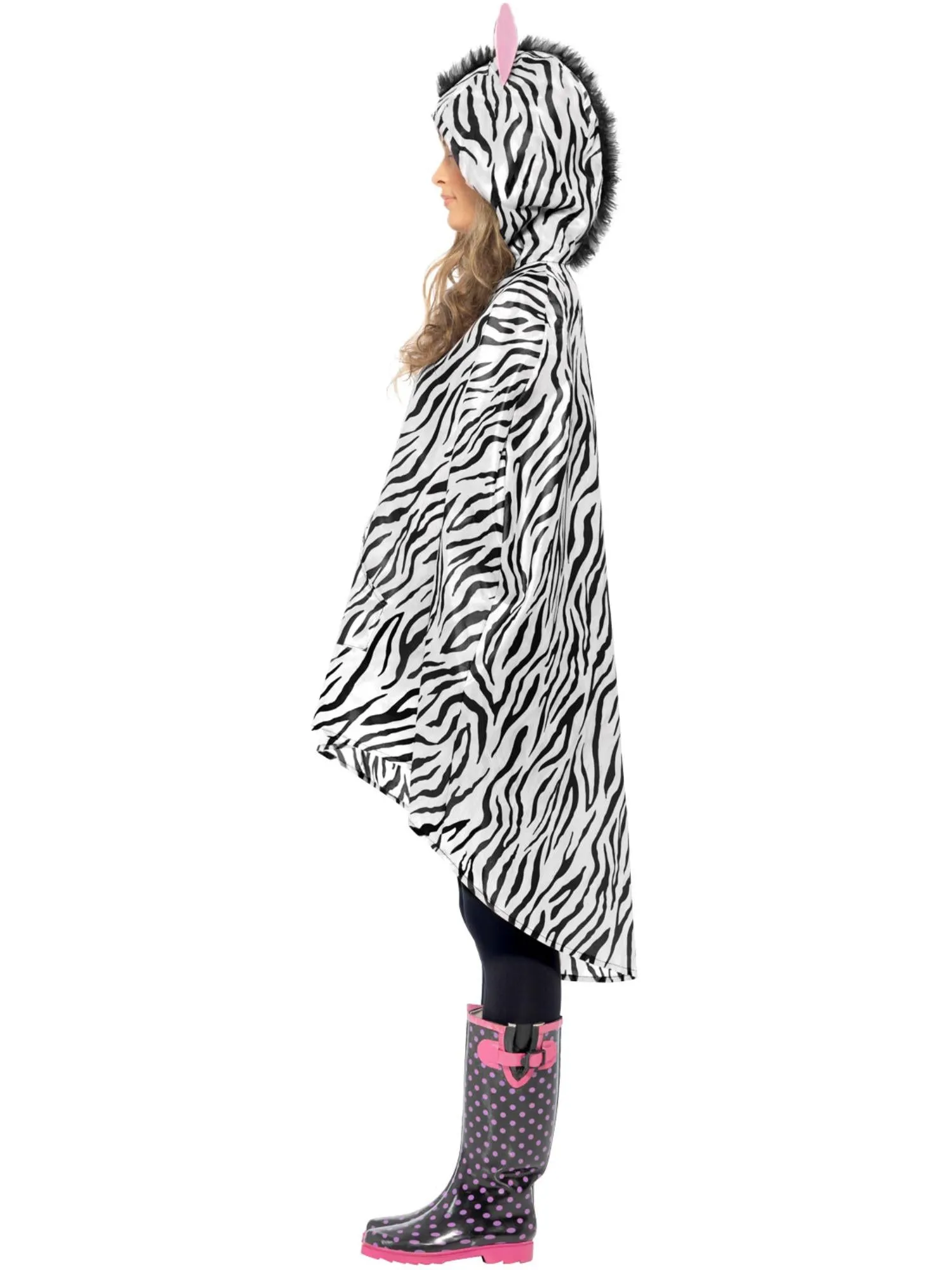 Zebra Party Poncho, Black & White  Wholesale