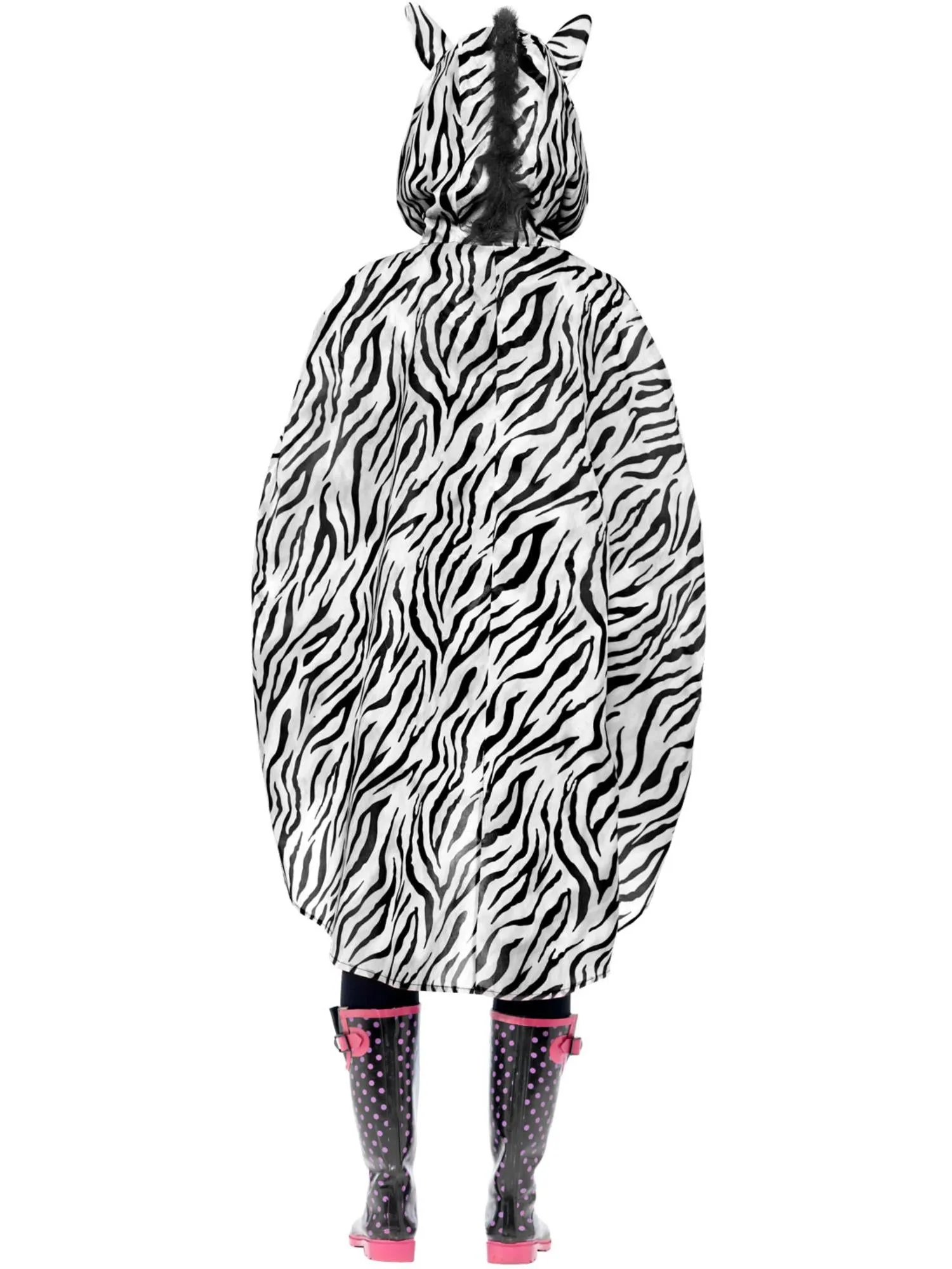 Zebra Party Poncho, Black & White  Wholesale
