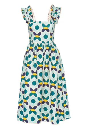 Zeta Plaza Ruffled Midi Dress